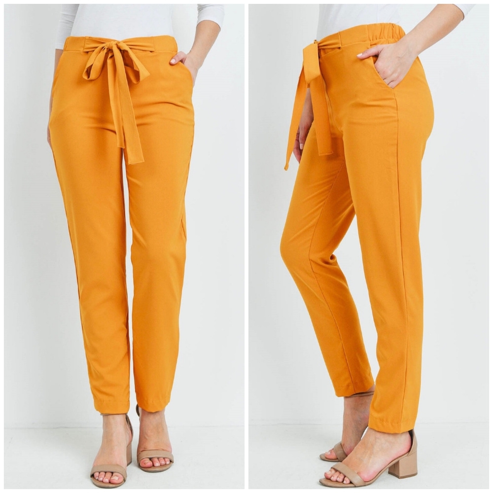 LAST ONE❗Potter's Pot Chic Mustard Paperbag Pants - Picture 5 of 6